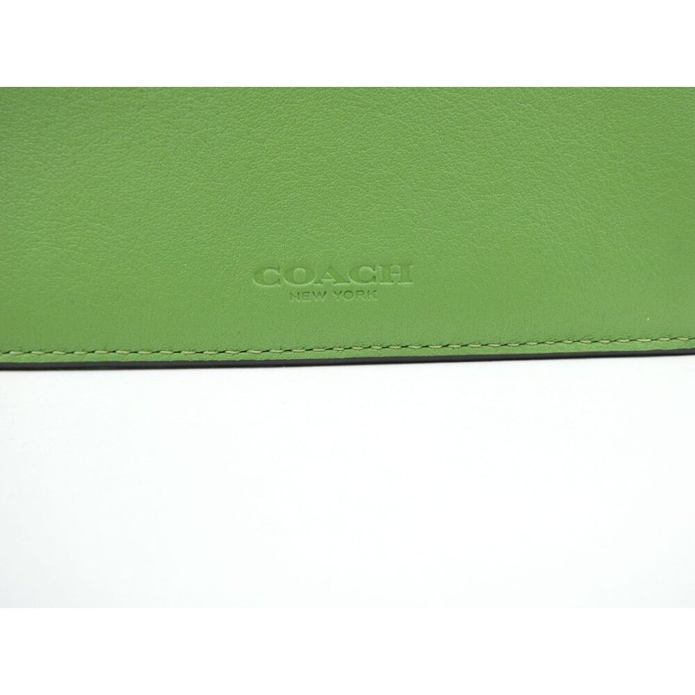 Coach Green Leather Zip Card Holder Wallet 4829 - Picture 8 of 10